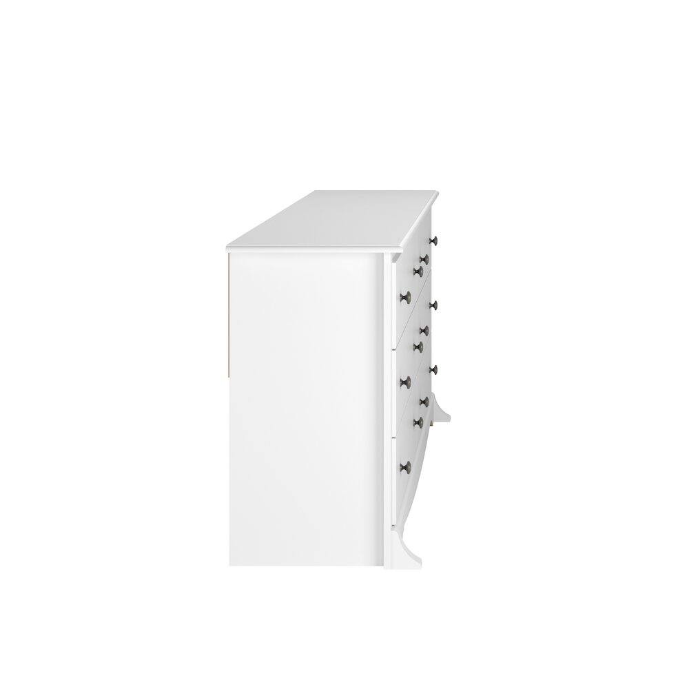 Angle. Prepac - White Monterey 6 Drawer Dresser - White.