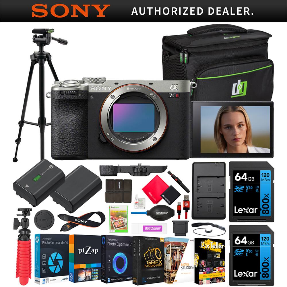 SONY AUTHORIZED DEALER.

SONY E-mount 7C

SONY - Cs GA I I dcunor decoqpar I 64GB 120 MB/s V30 U I 8 Lexar 800x

Adhampos" Photo Commander 26 pi Zap

Ashampoo Photo Optimizer 7

nnra GRFX STUDIO PRO AILO 64GB 120 MB/s PixTeller V30 U I MOVIE STUDIO 2

Lexar 800x