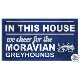 Jardine - Moravian Greyhounds 11" x 20" Indoor/Outdoor In This House Sign - Blue