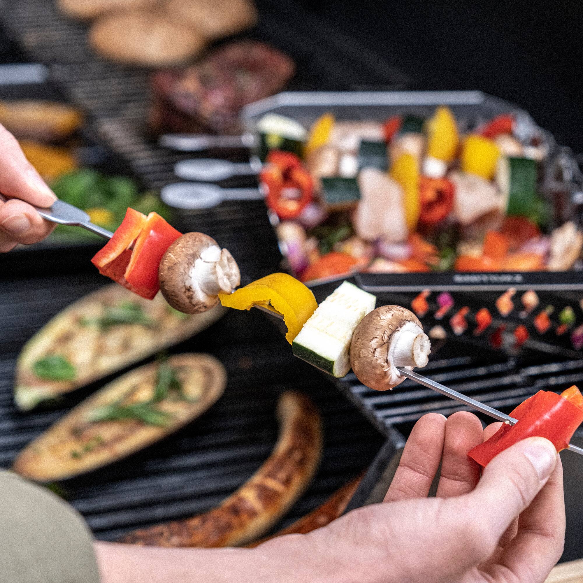 Alt View 3. ZWILLING - ZWILLING BBQ+ 5-pc Stainless Steel Skewer Set - Stainless Steel.