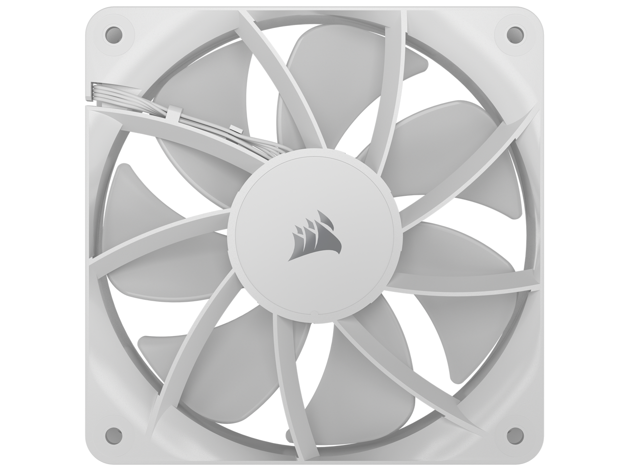 Alt View 2. CORSAIR - CORSAIR RS120 ARGB PWM Fan - White - Daisy-Chain Control - AirGuide Cooling - Magnetic Bearing - White.