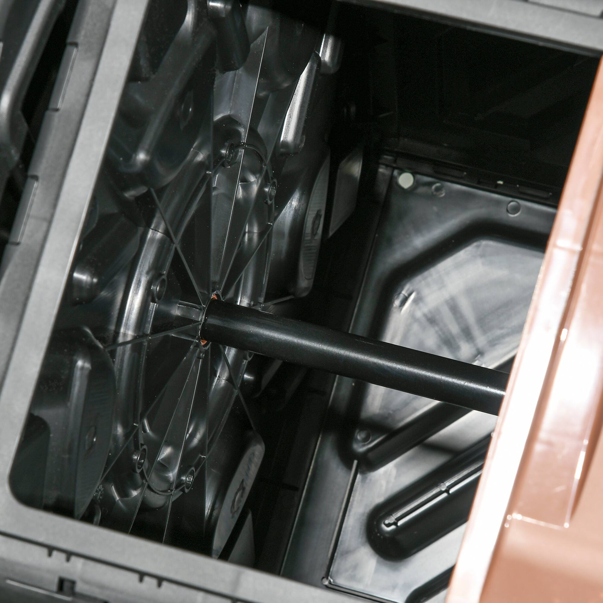 Alt View 8. Outsunny - Dual Chamber Compost Tumbler Bin, Outdoor Tumbling Composter with 24 Ventilation Openings and Steel Legs - Brown and Black.