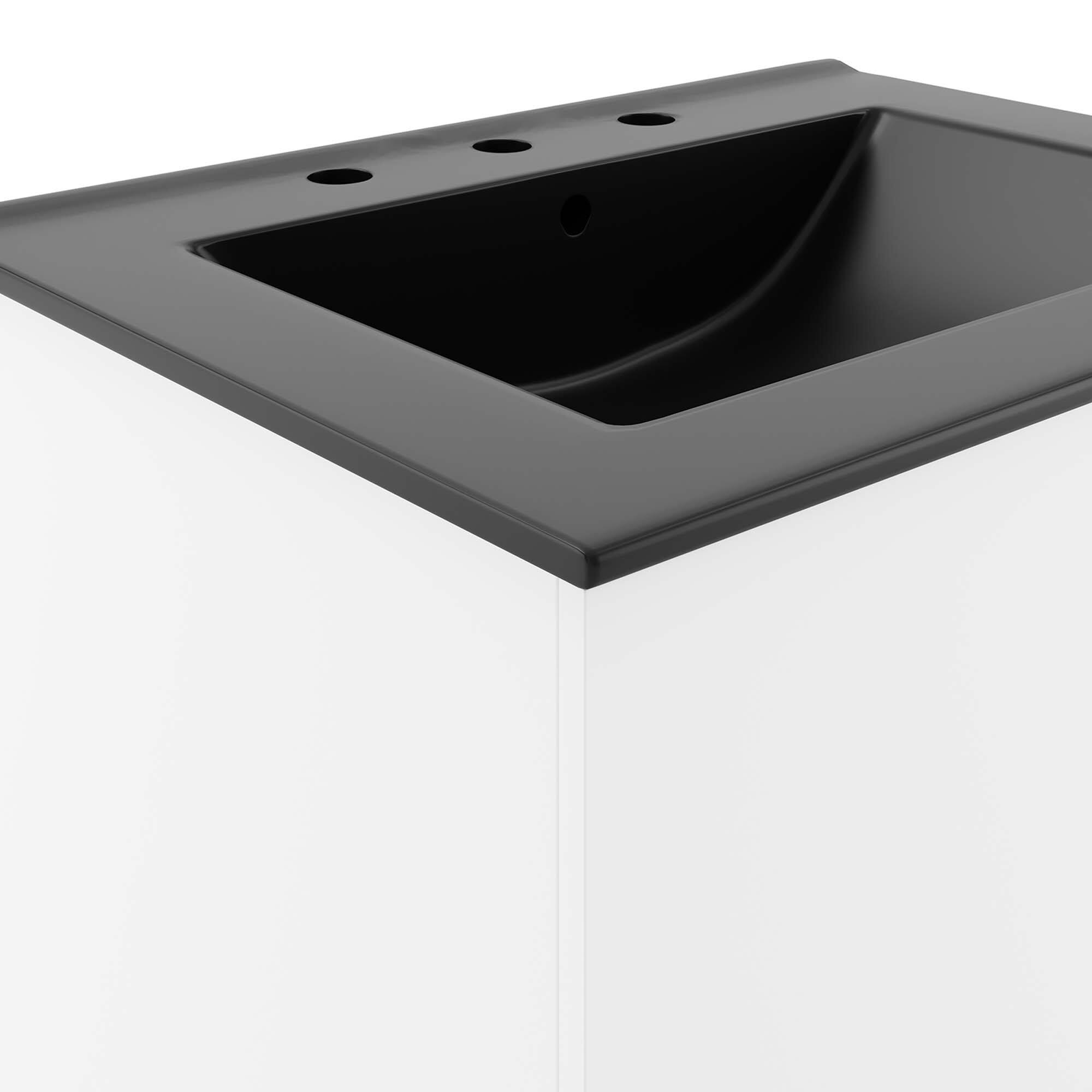 Alt View 5. Modway - Vitality Bathroom Vanity Basin Included by Modway - White Black.