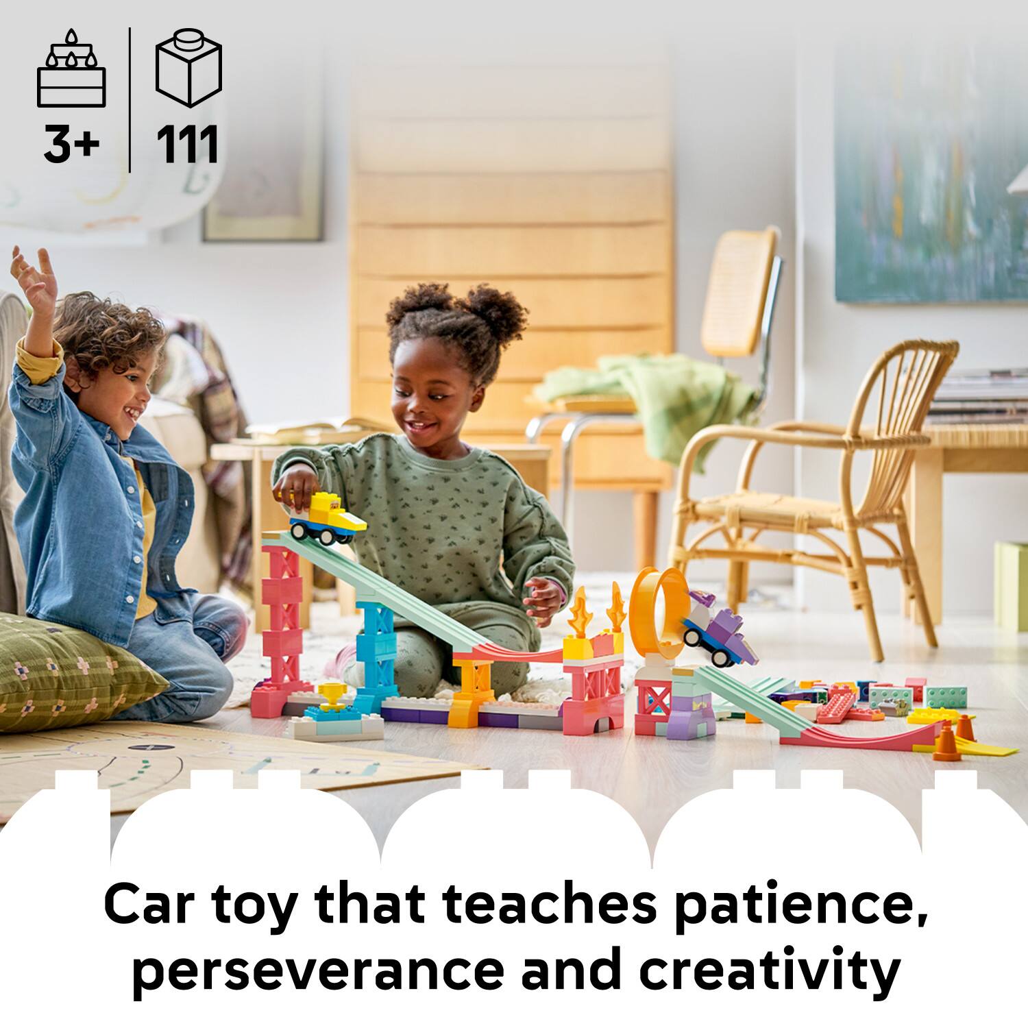 3+ 111 Car toy that teaches patience, perseverance and creativity