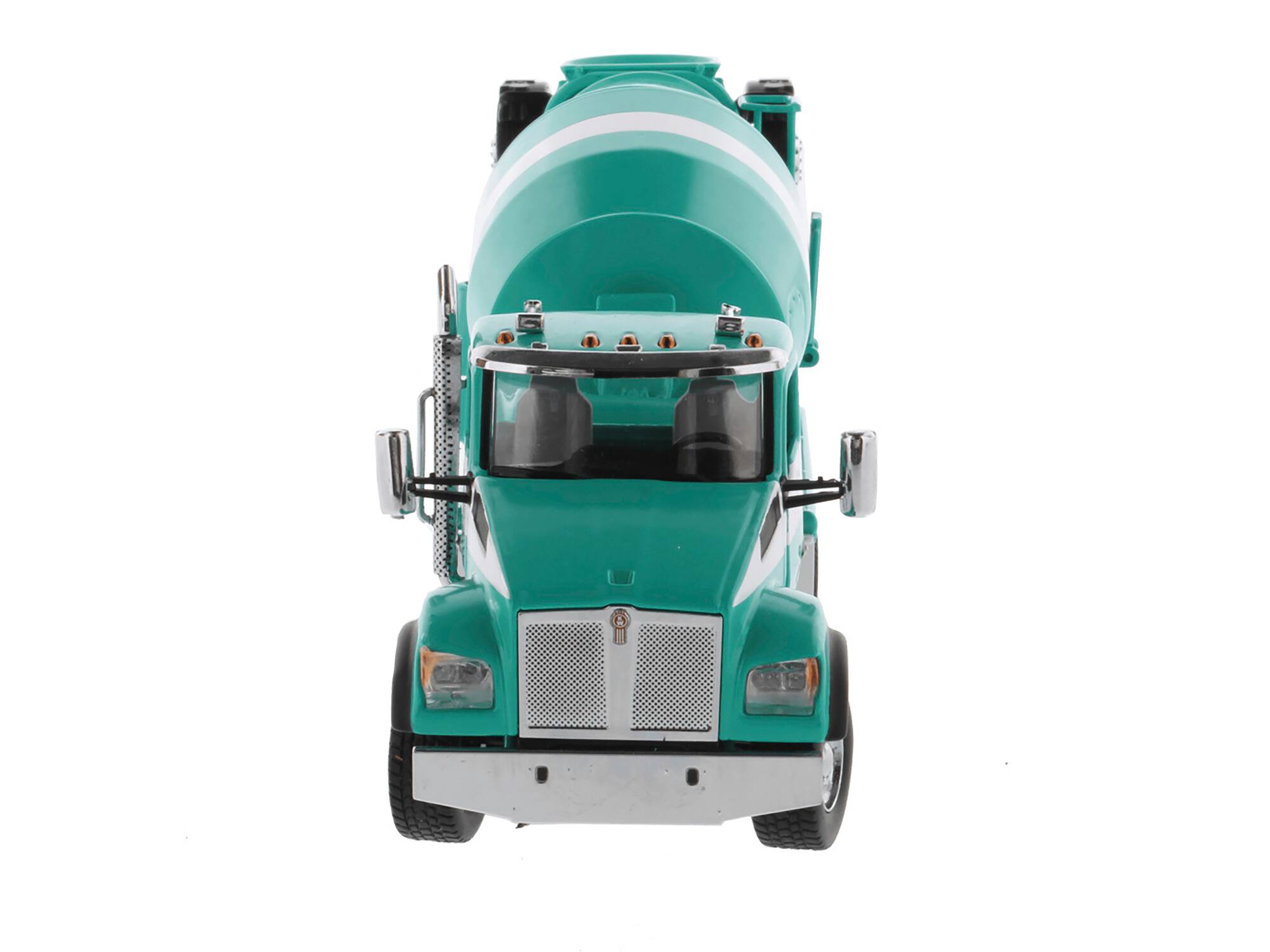 Back. Diecast Masters - Kenworth T880S SFFA Tandem Pusher Tag Axle Bridgemaster McNeilus Mixer Island Ready Mix Green White 1/50 Diecast Ltd 500 - Green and White.