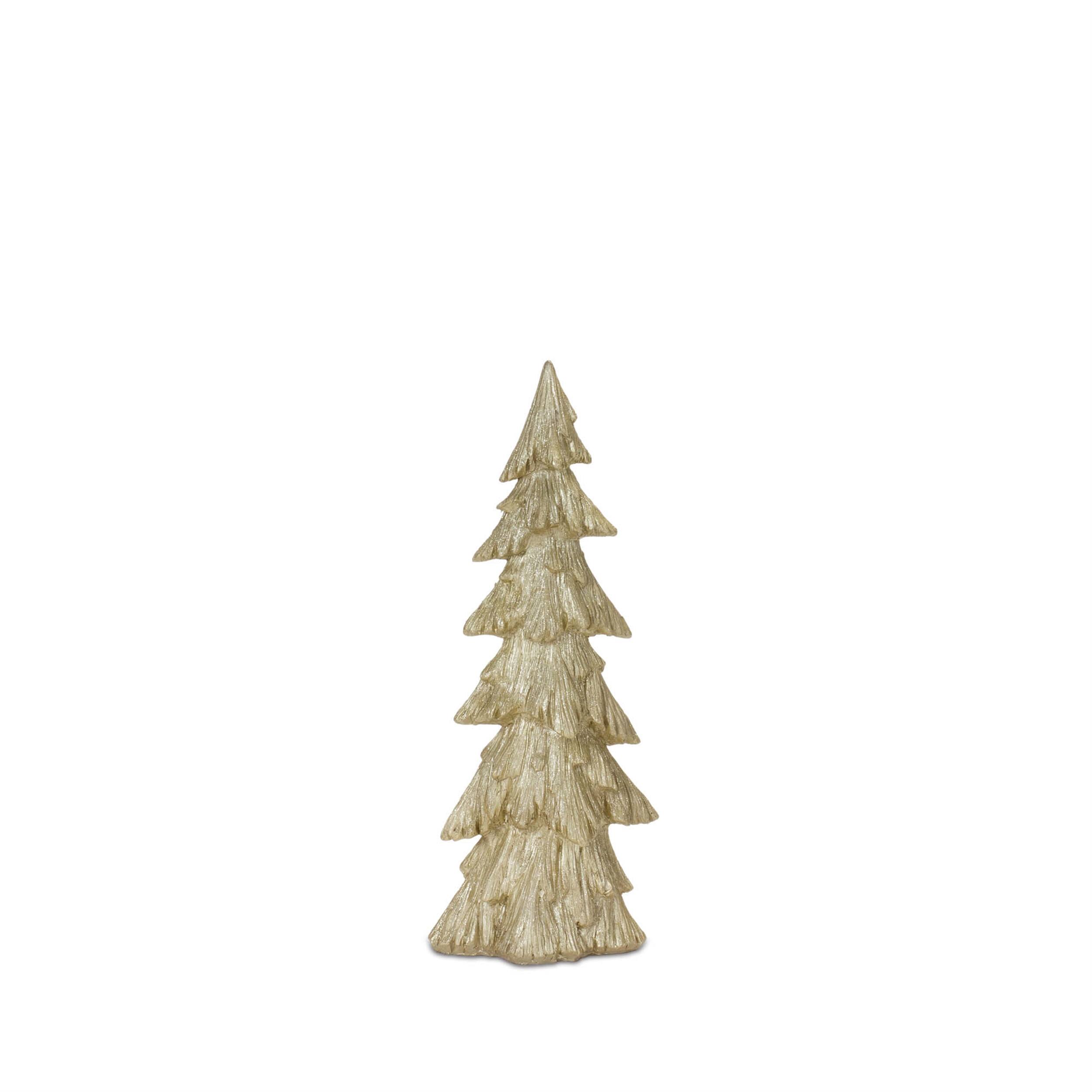 Alt View 1. BreeBe - Rustic Gold Pine Tree (Set of 3) - Gold.