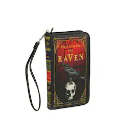 Things2Die4 - The Raven Book-Style Wallet with ID Holder - Snap Closure - Black