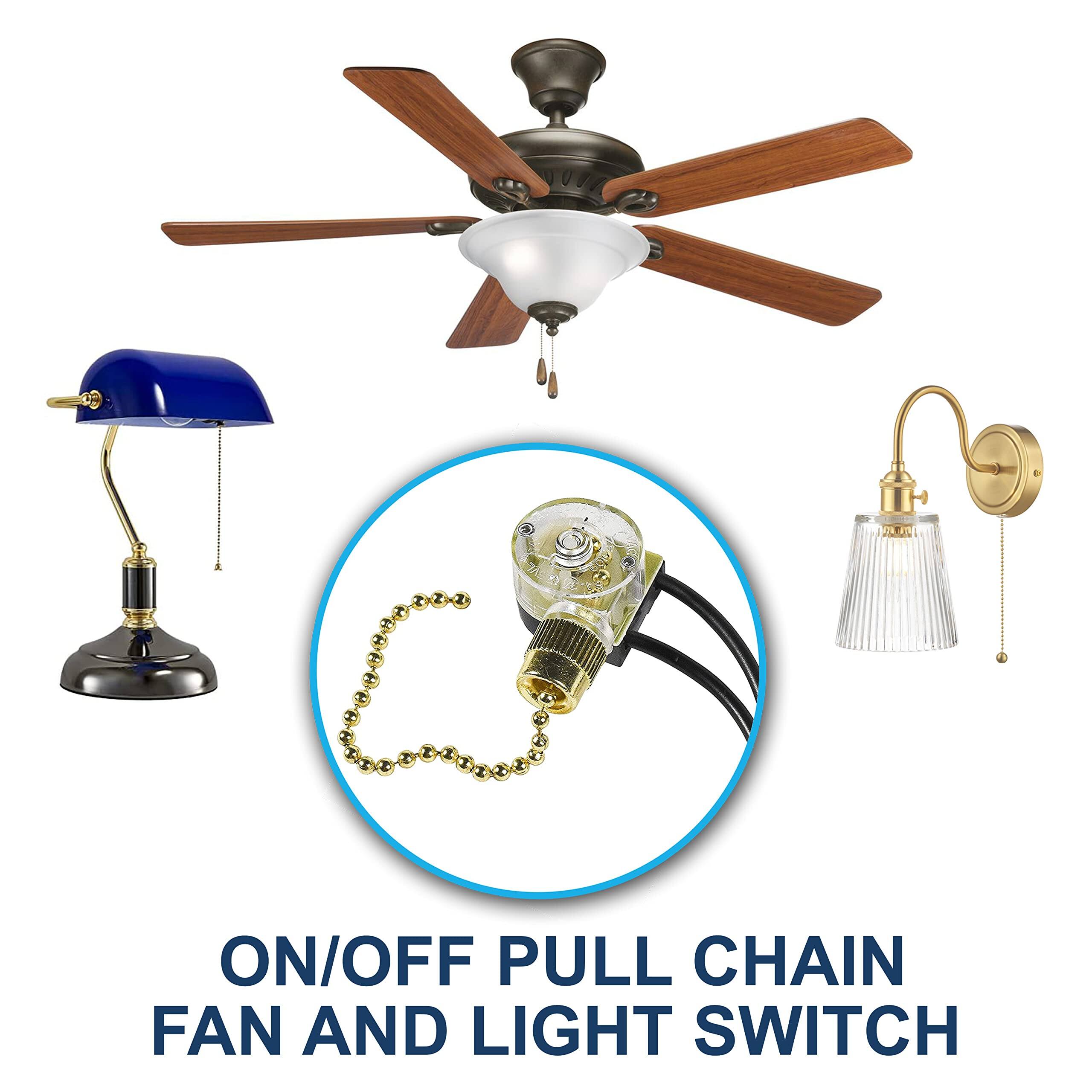 ON/OFF PULL CHAIN FAN AND LIGHT SWITCH