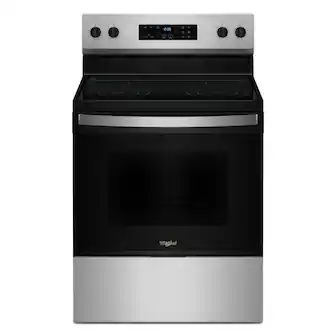 Front. Whirlpool - 30 in. Wide 4 elements Electric Range with No Preheat Mode - Stainless Steel.