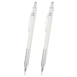 Unique Bargains - 2pcs Mech Pencil 0.9mm, Lead Holder Broad Point Metal for Drawing, Sketching, Woodworking - White