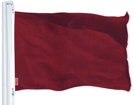 G128 - Printed Solid Flag 3 x 5 ft 150D Polyester Dye Sublimated Brass Grommets - Burgundy