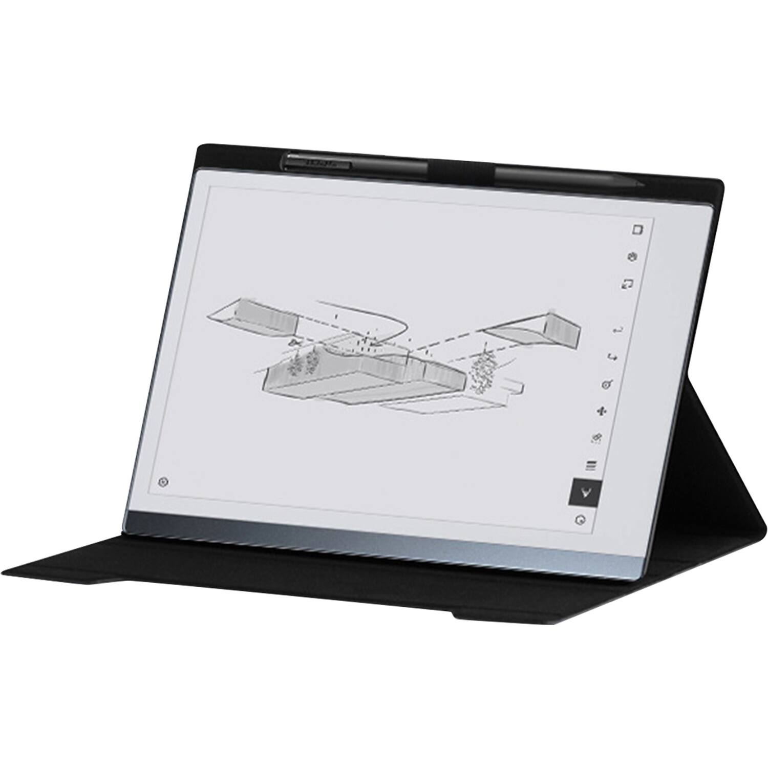 Alt View 12. SaharaCase - Bi-Fold Folio Case for reMarkable 2 - Black.