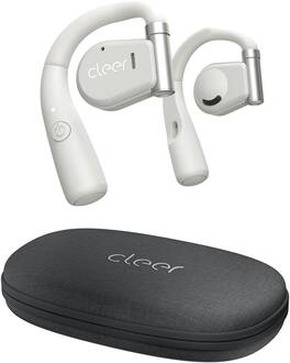 Cleer - ARC Open-Ear Earbuds – True Wireless, Touch Controls, 18Hr Playtime, Secure Fit, Custom EQ - Light Gray