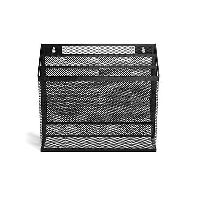 Front. TRU RED - TRU RED™ 3-Compartment Wire Mesh File Organizer, Matte Black (TR57553) - Matte Black.