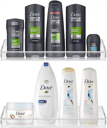 Sure, here is the corrected and grouped text from the image:
---
**Top Shelf:**
1. **Dove MEN + CARE**
- CLINICALLY PROVEN
- ANTIBACTERIAL
- EXTRA FRESH
- DEODORANT
- 48h PROTECTION
- 1.5 FL OZ / 40 mL
2. **Dove MEN + CARE**
- EXTRA FRESH
- COOLING AGENT
- MICRO MOISTURE
- BODY AND FACE WASH
- 13.5 FL OZ / 400 mL
3. **Dove MEN + CARE**
- FORTEYING CONDITIONER
- FRESH & CLEAN
- 12 FL OZ (355 mL)
4. **Dove MEN + CARE**
- EXTRA FRESH
- COOLING AGENT
- MICRO MOISTURE
- BODY AND FACE WASH
- 13.5 FL OZ / 400 mL
5. **Dove MEN + CARE**
- CLINICALLY PROVEN
- ANTIBACTERIAL