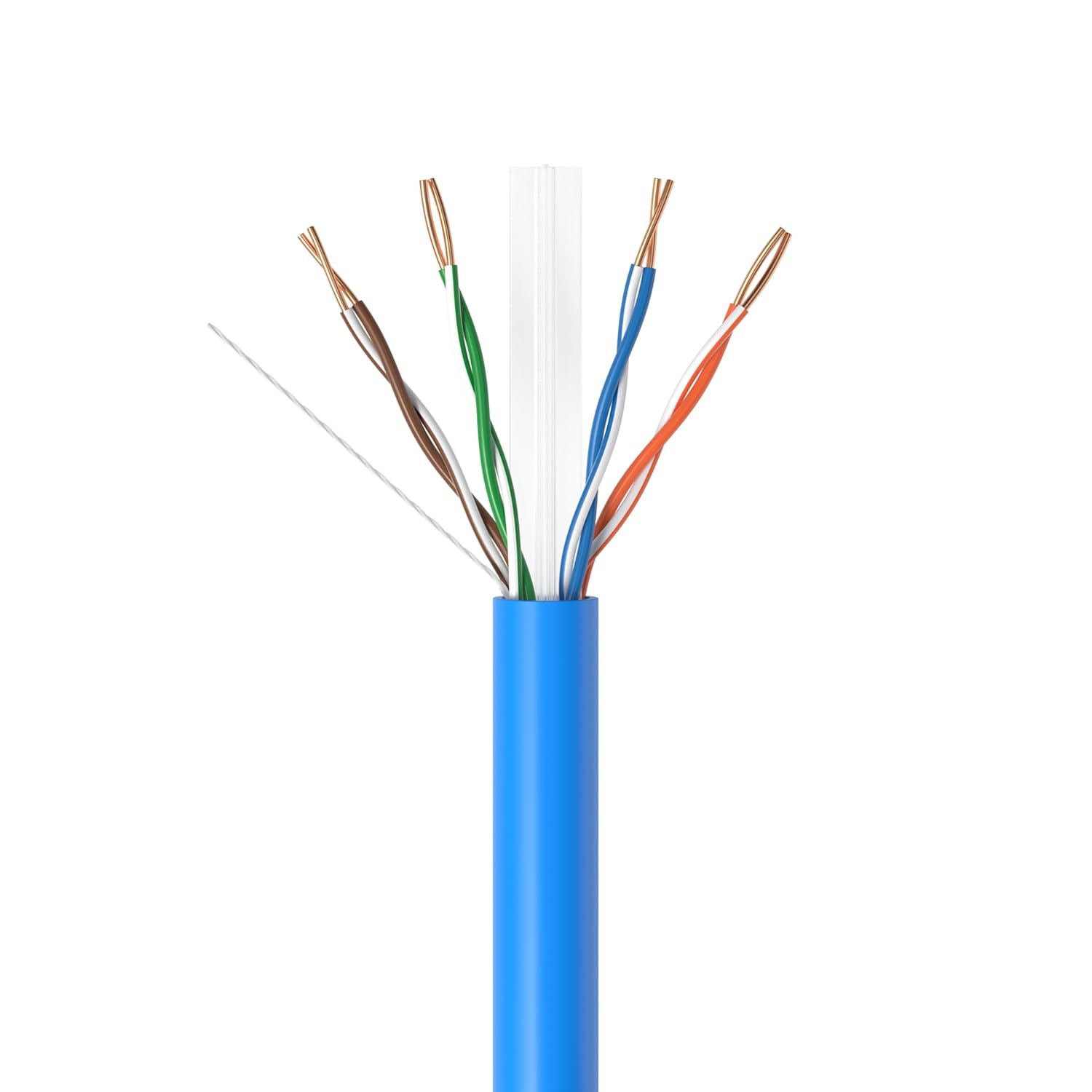 Angle. Cables Direct Online - CAT6 1000FT Plenum CMP Ethernet Cable 550MHz 23AWG UTP RJ45 LAN Bulk Network Wire CCA Copper Clad Aluminum, Blue.