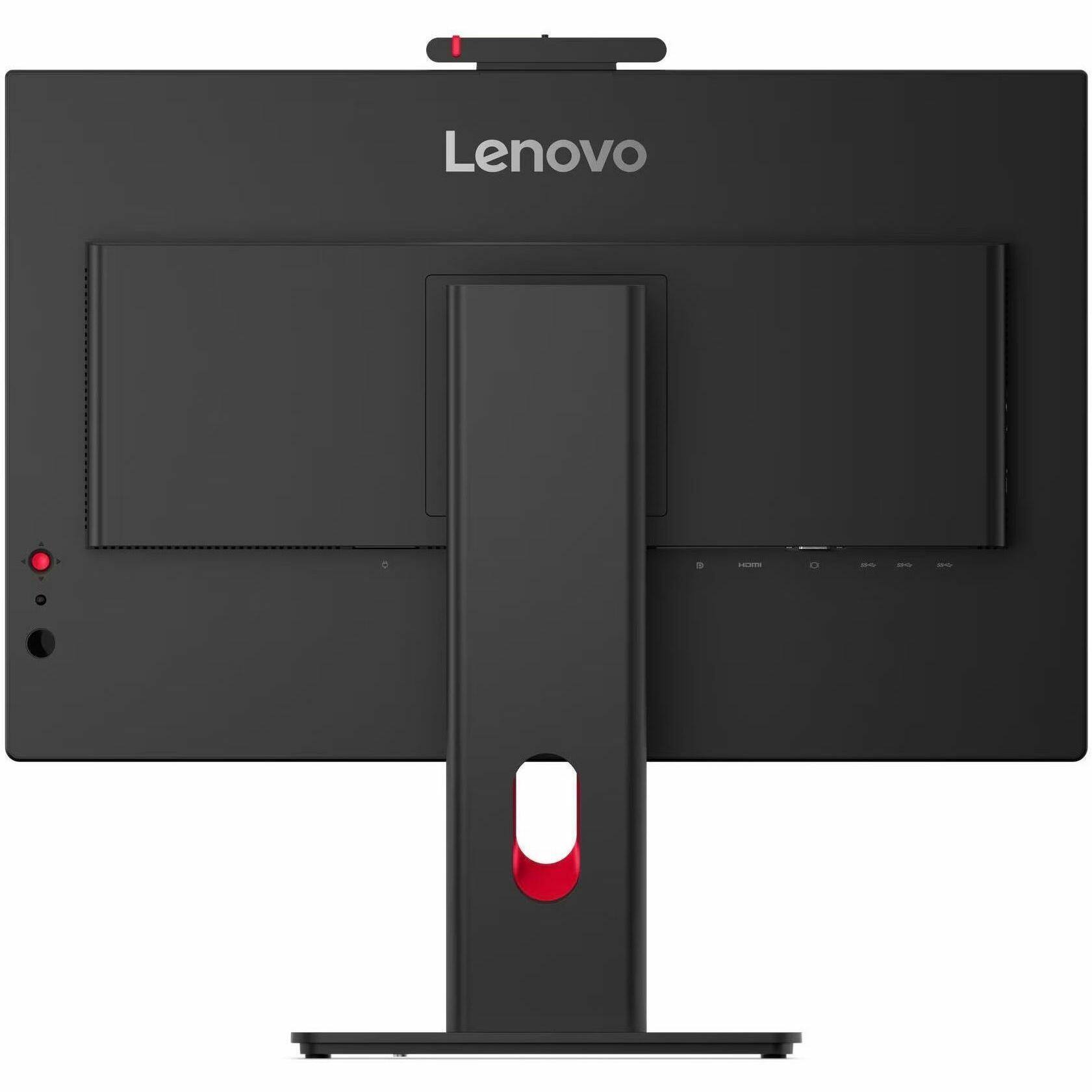 Alt View 3. Lenovo - Lenovo ThinkVision T24-4v 24" Class Webcam Full HD LED Monitor - 16:9 - Eclipse Black - 23.8" Viewable - In-plane - Eclipse Black.