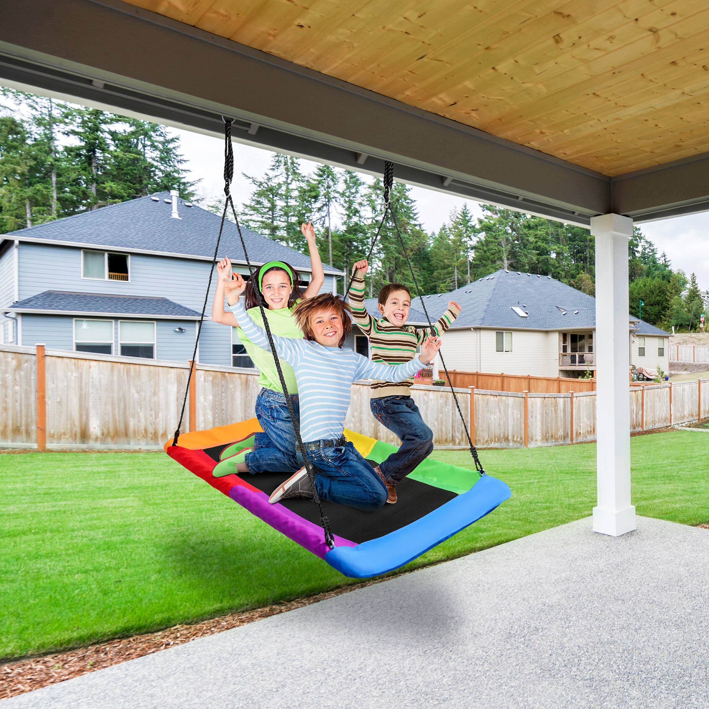 Alt View 3. Sorbus - Sorbus 60" Saucer Swing for Kids,  700lbs Big Platform Tree Glider Therapy,  Adjustable Ropes.