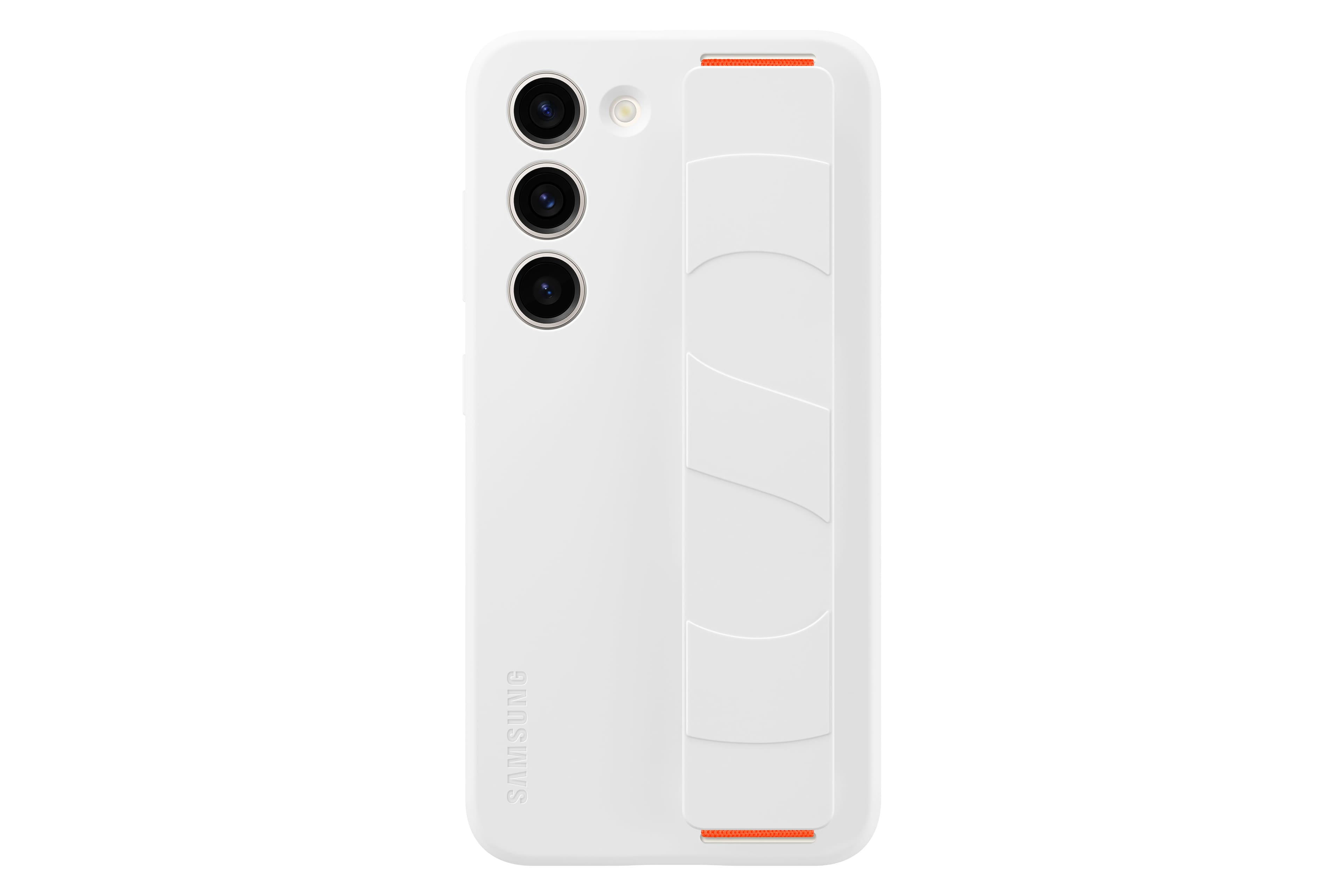 Front. Samsung - Galaxy S23 Silicone Grip Case - White.