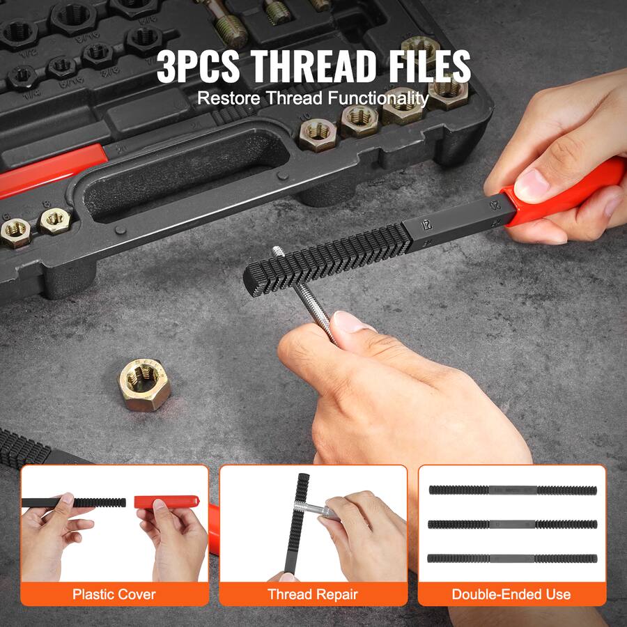 VEVOR 49 Piece Thread Chaser Set, UNC UNF and Metric Thread Restorer ...