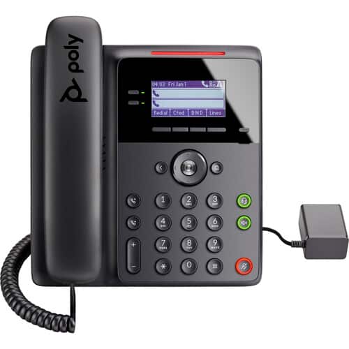 Poly - Edge B10 IP Phone with Power Supply-US 84C19AA#ABA - Black