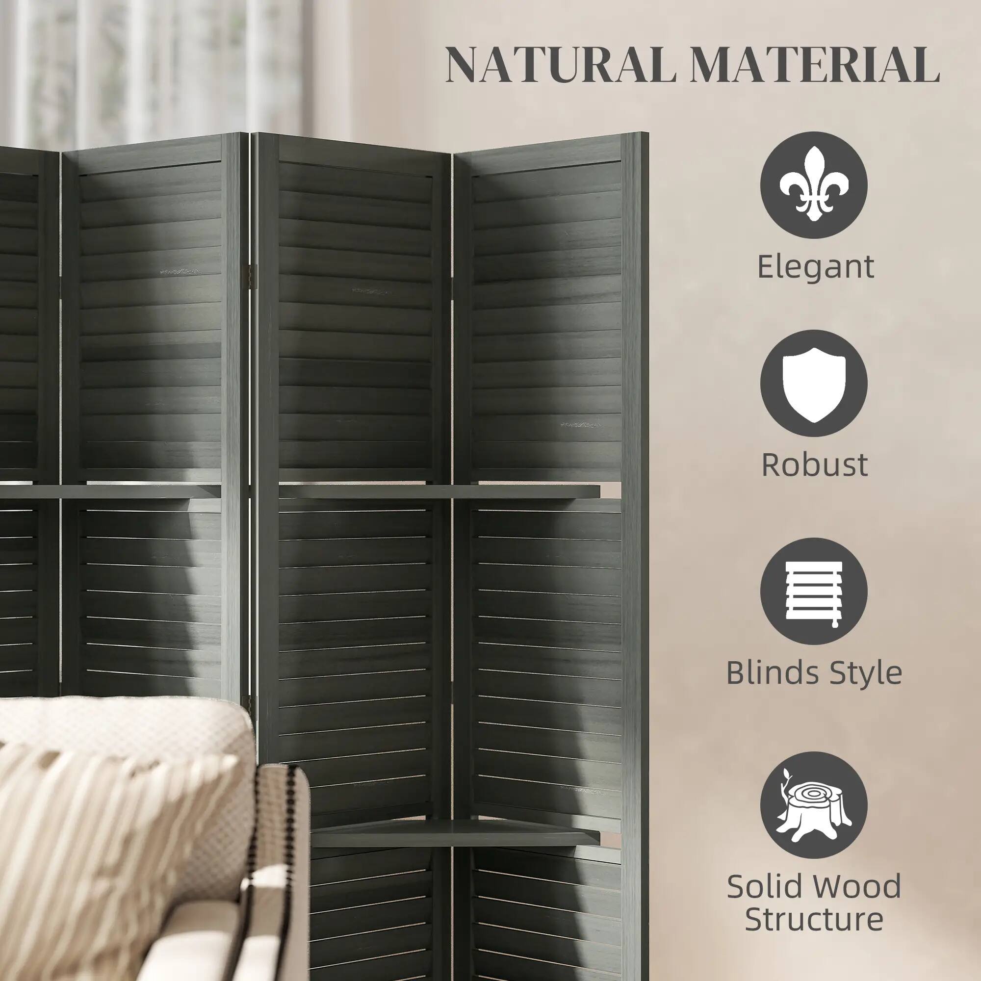 NATURAL MATERIAL

- Elegant
- Robust
- Blinds Style
- Solid Wood Structure