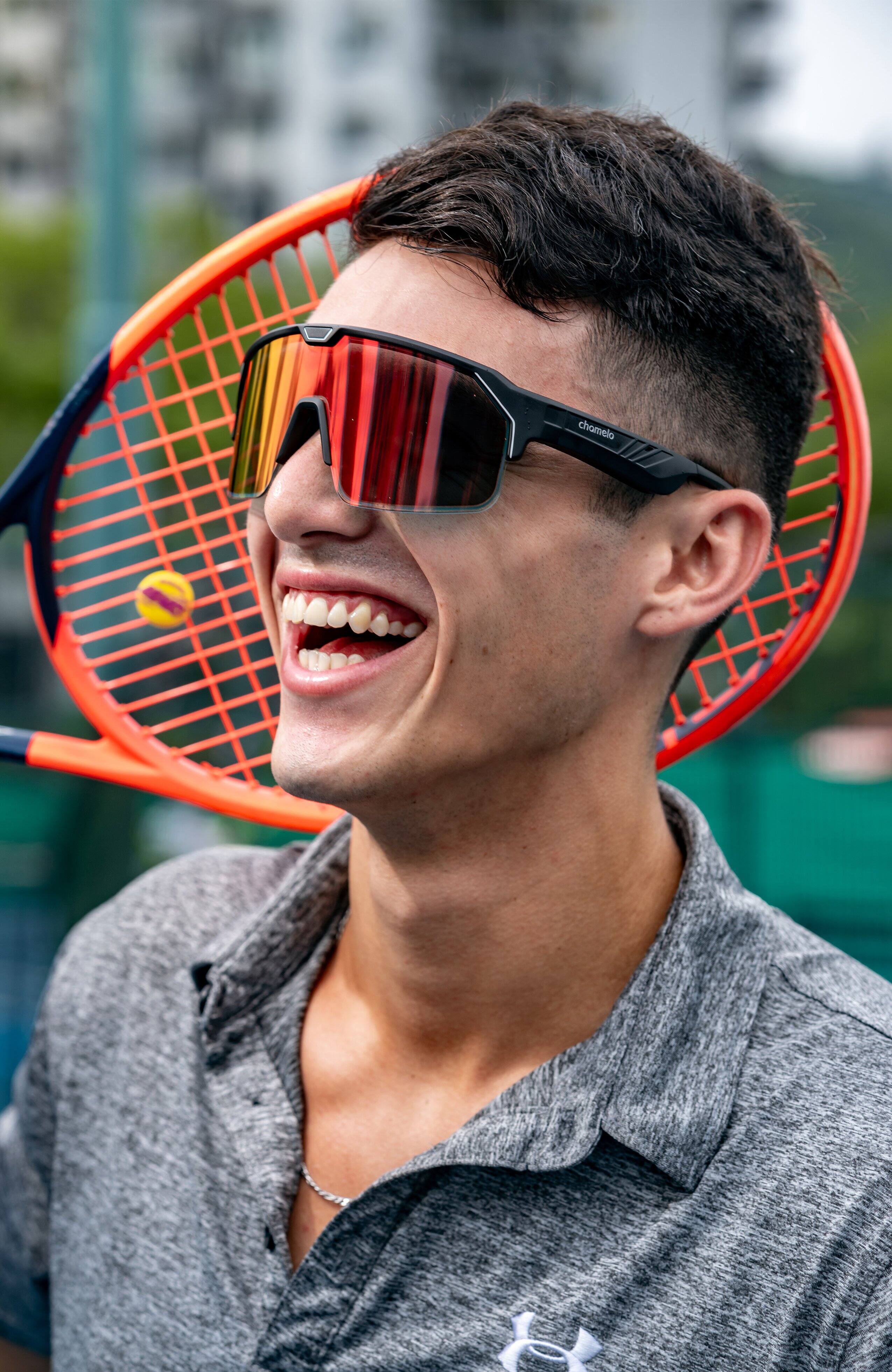 Alt View 3. Chamelo - Sport Music Shield Slider HVL - Black frame | Fire lenses.