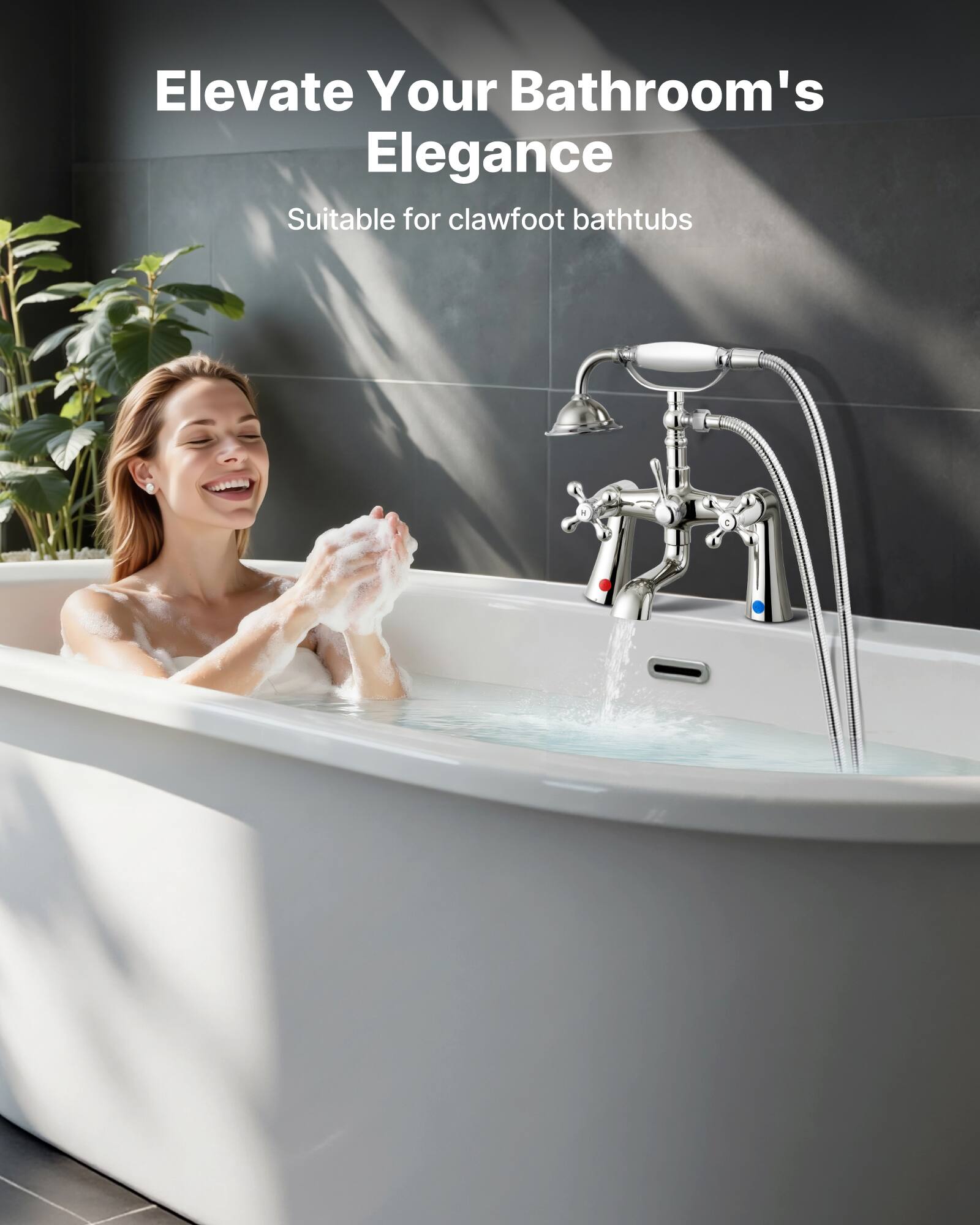 Elevate Your Bathroom's Elegance  
Suitable for clawfoot bathtubs