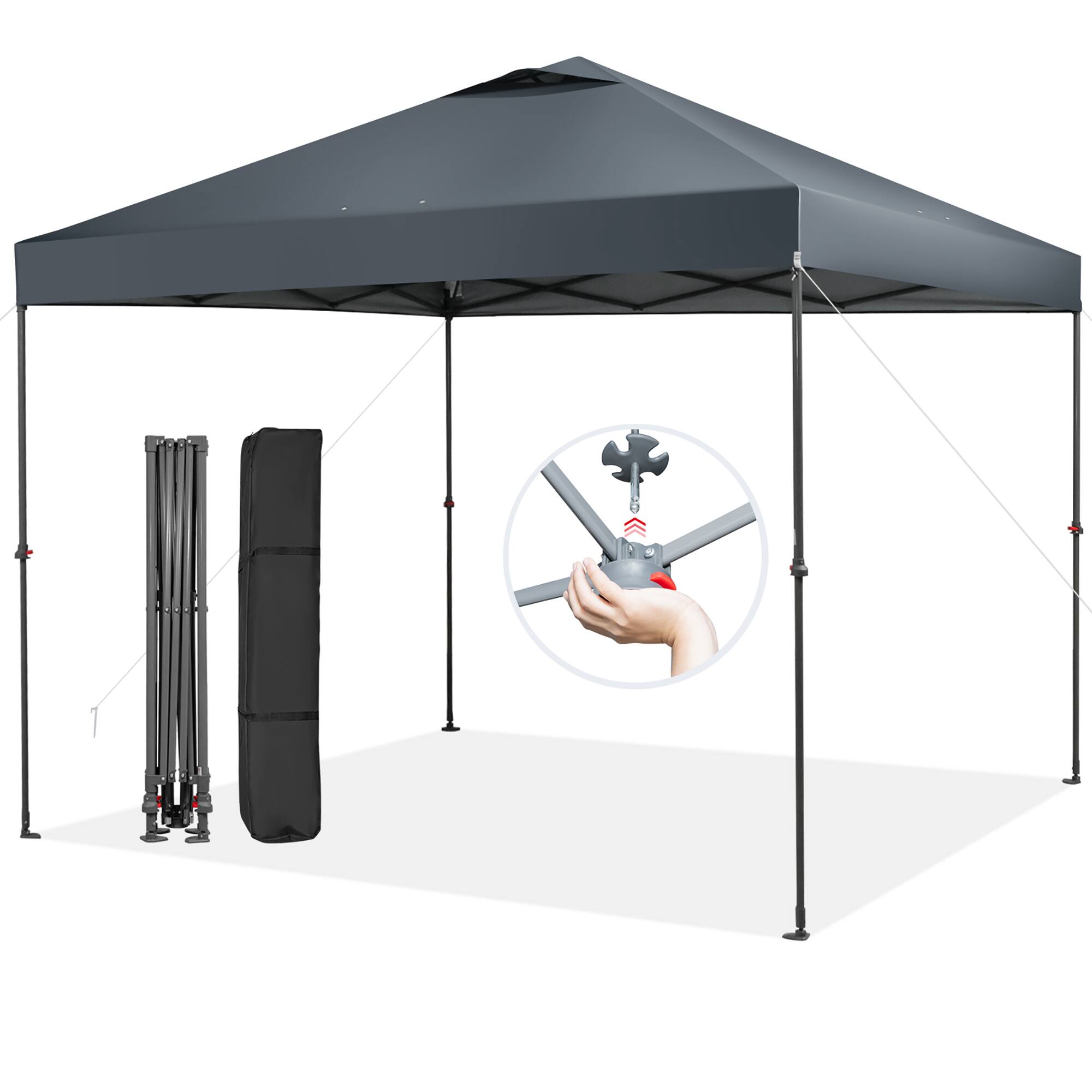 Front. Costway - Costway Patio 10x10ft Outdoor Instant Pop-up Canopy Folding Tent Sun Shelter UV50+ - Gray.