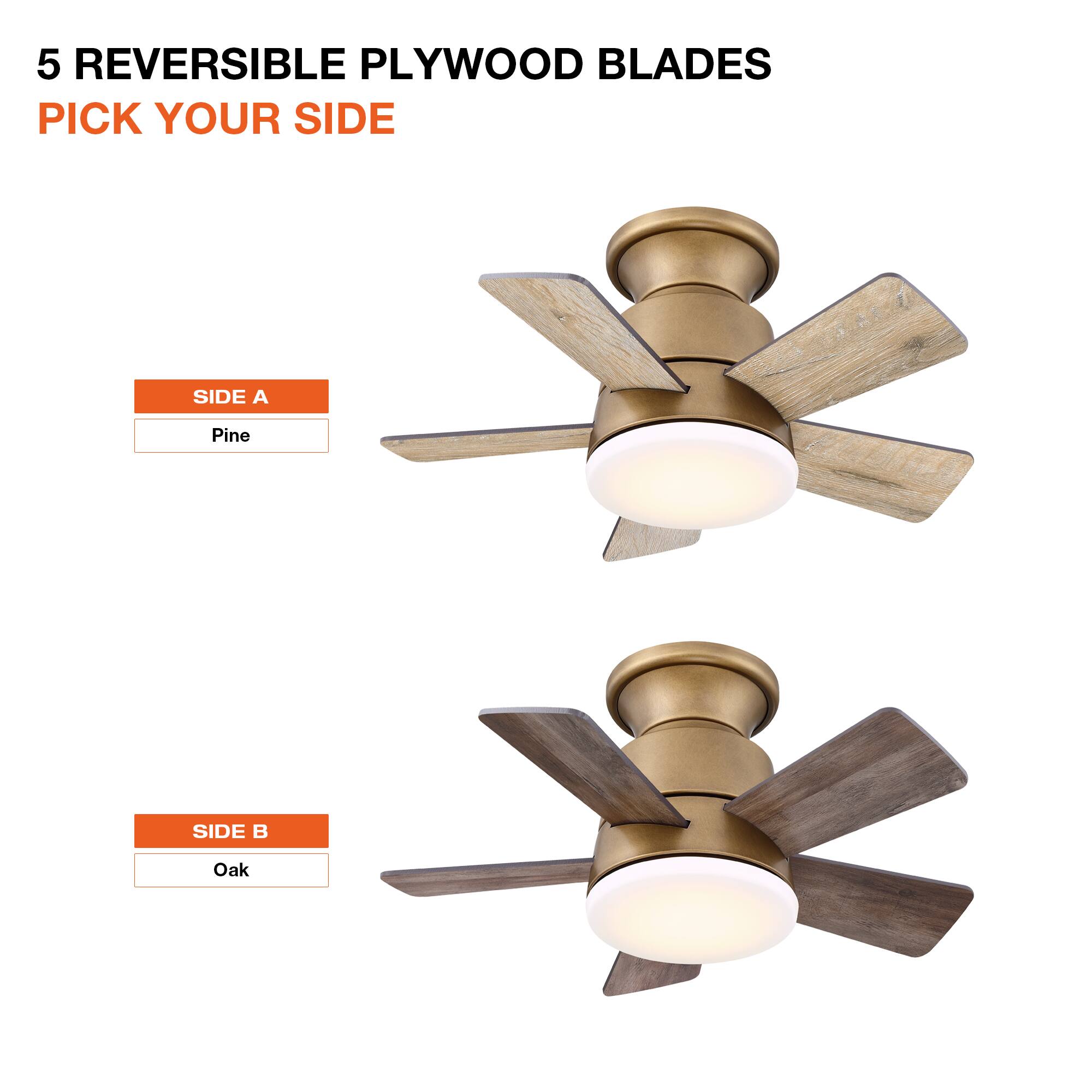 5 REVERSIBLE PLYWOOD BLADES  
PICK YOUR SIDE  

SIDE A  
Pine  

SIDE B  
Oak