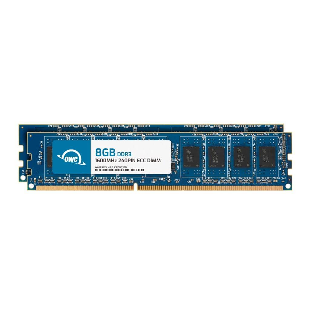 OWC - 16GB (2x8GB) DDR3L 1600MHz 2Rx8 CL11 ECC Unbuffered 240-pin DIMM Memory RAM for Workstations, Servers, NAS Systems - Black Chips