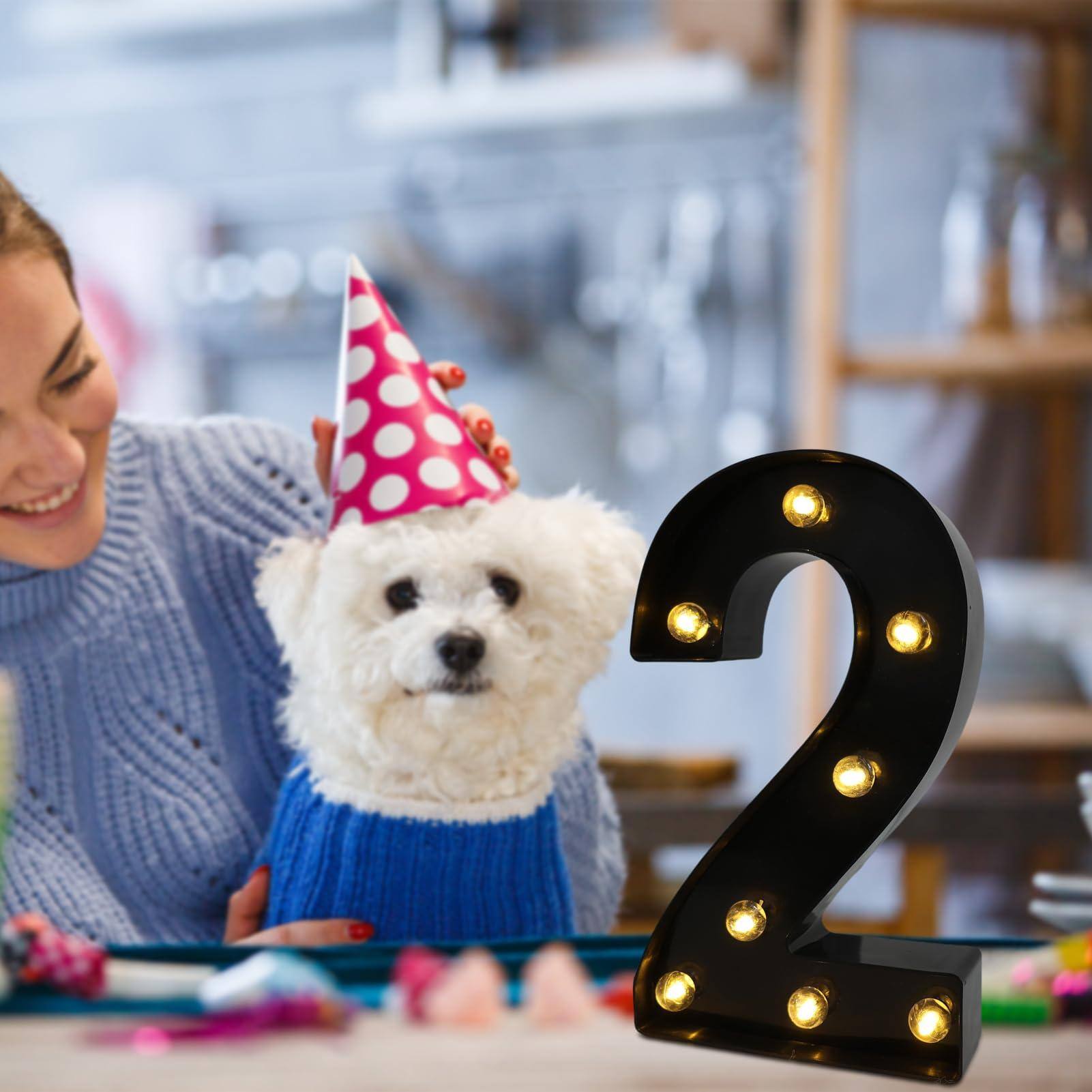 Alt View 5. Paradigms Interiors - Led Marquee Numbers 8 Light Up For Party Letters Lighted Number Table Birthday Night Christmas Or Home Deco... - 5.