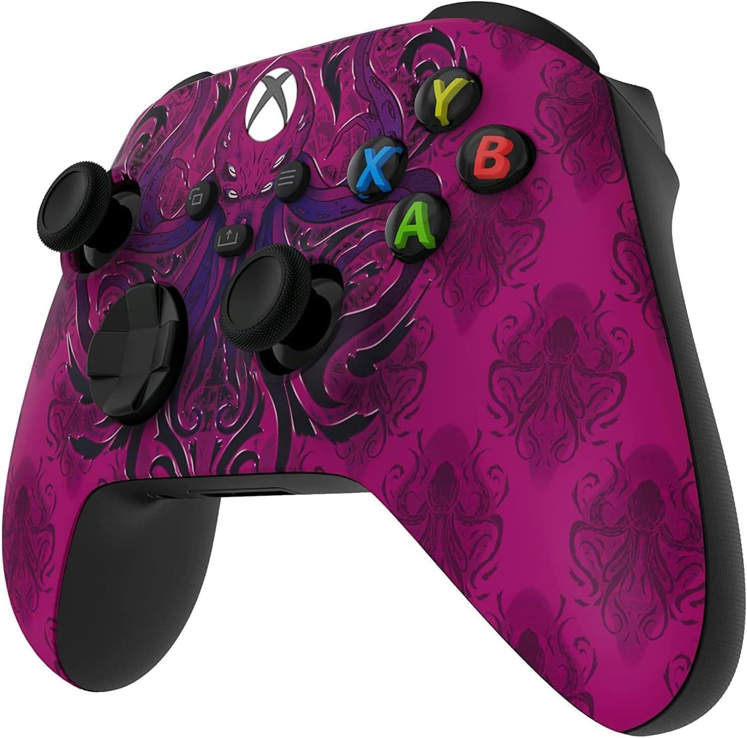 Angle. Custom Controllerzz - Custom Wireless Controller for Xbox Series X|S, Xbox One, & PC - Purple Monster.