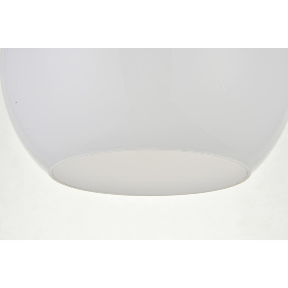 Alt View 1. Living District - Baxter 1 Light Brass Flush Mount With Frosted White Glass - Brass And Frosted White.