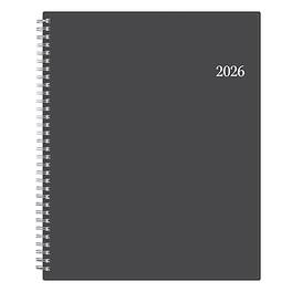 2026 Blue Sky Passages 8.5" x 11" Calendar Year Weekly & Monthly Planner, Plastic Cover, (100008-26) - Gray