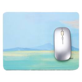 Unique Bargains - Square Mouse Pad 13.6 x 10.4" Non-Slip Rubber Oil Painting Desk Mat for Office Laptop Home Computer Accessories - Blue Grassland