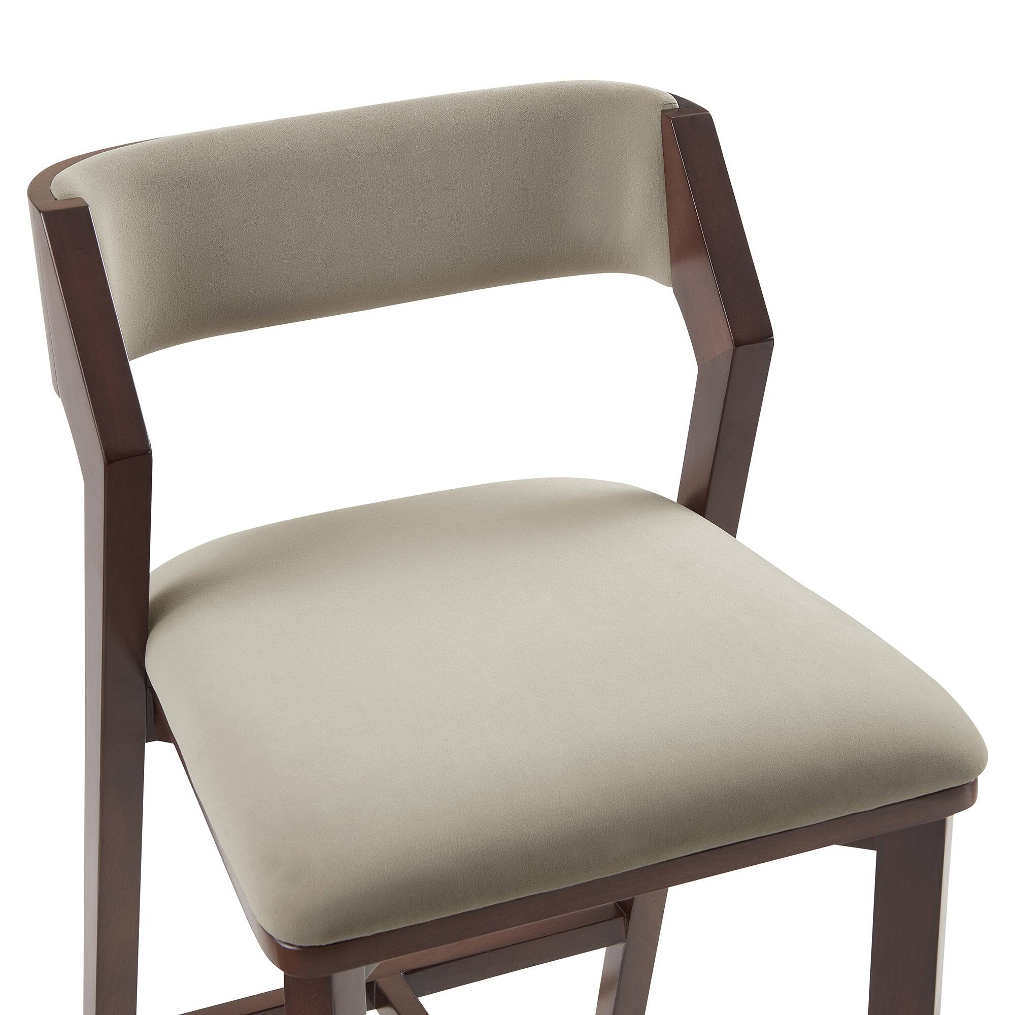 Alt View 1. Manhattan Comfort - Patricia Modern Wood Upholstered Counter Stool - Set of 2 - Linen.