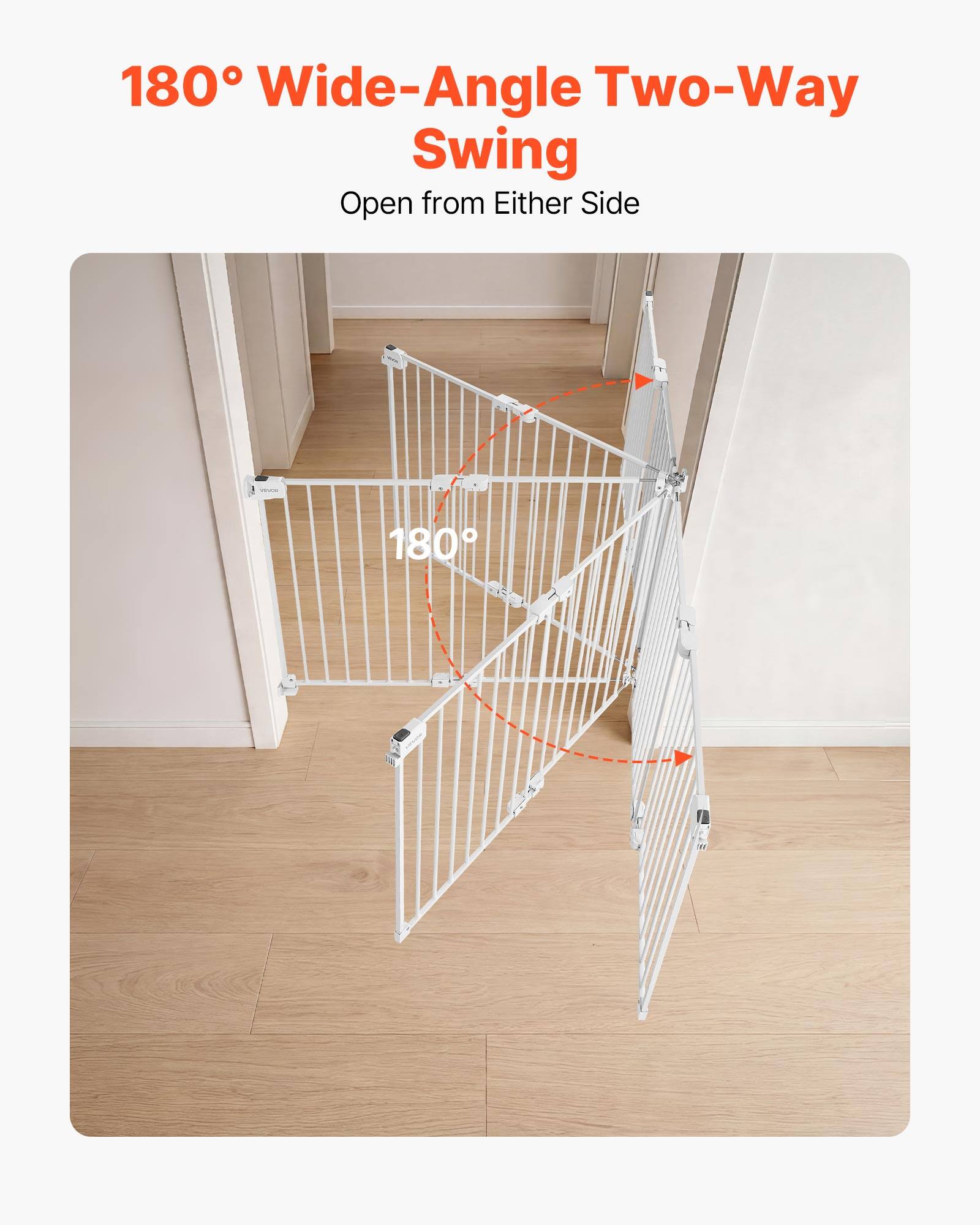 180° Wide-Angle Two-Way Swing  
Open from Either Side