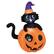 Alt View 11. Costway - 5 FT Tall Halloween Inflatable Décor Black Cat Sitting in Pumpkin w/ LED Lights - Orange/Purple.
