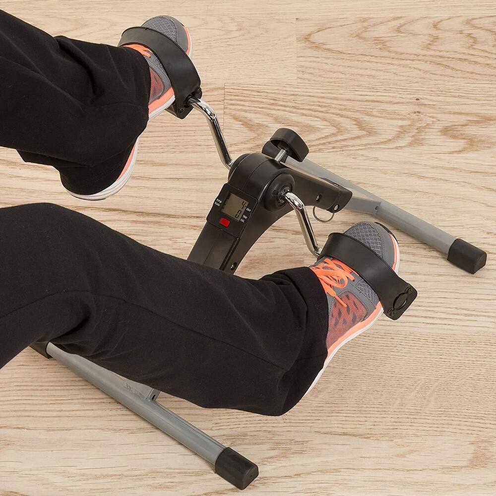 Alt View 6. Loheer - Loheer Pedal Exerciser Under Desk Exercise Bike Foldable Adjustable Resistance LCD Display - Black.