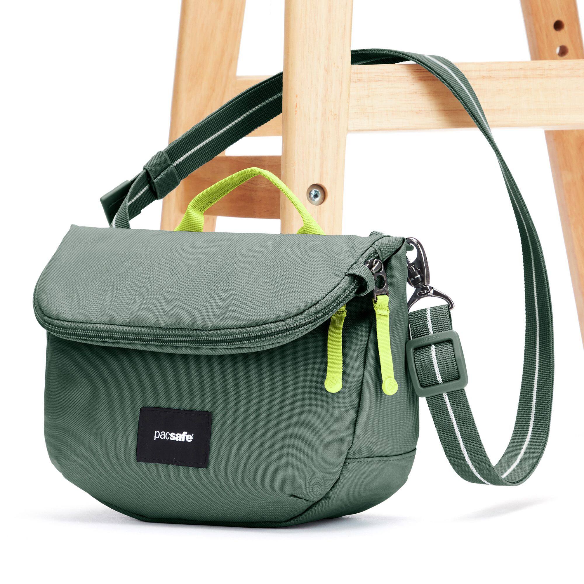 Alt View 1. Pacsafe - GO Saddle Crossbody - Spruce Green.