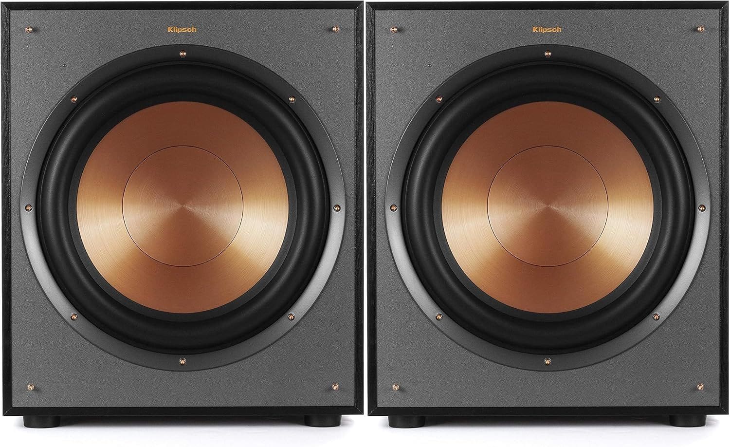 Klipsch - R-120SW 200 Watt Subwoofer Pair (2018) - Black Vinyl