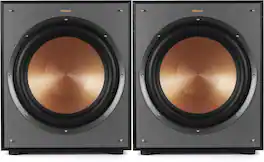 Klipsch - R-120SW 200 Watt Subwoofer Pair (2018) - Black Vinyl