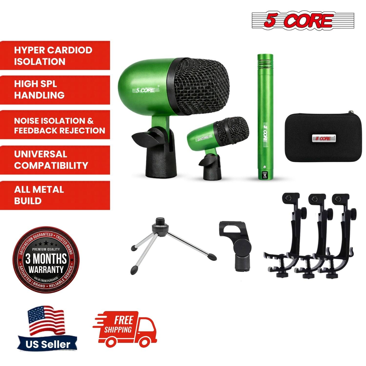 5 CORE HYPER CARDIOID ISOLATION HIGH SPL HANDLING  
5 CORE NOISE ISOLATION & FEEDBACK REJECTION  
UNIVERSAL COMPATIBILITY  
ALL METAL BUILD  
GUARANTEED TRUSTED SATISFACTION  
PREMIUM QUALITY  
3 MONTHS WARRANTY SERVICE  
SATISFIED  
RELIABLE SERVICE  
US SELLER  
FREE SHIPPING