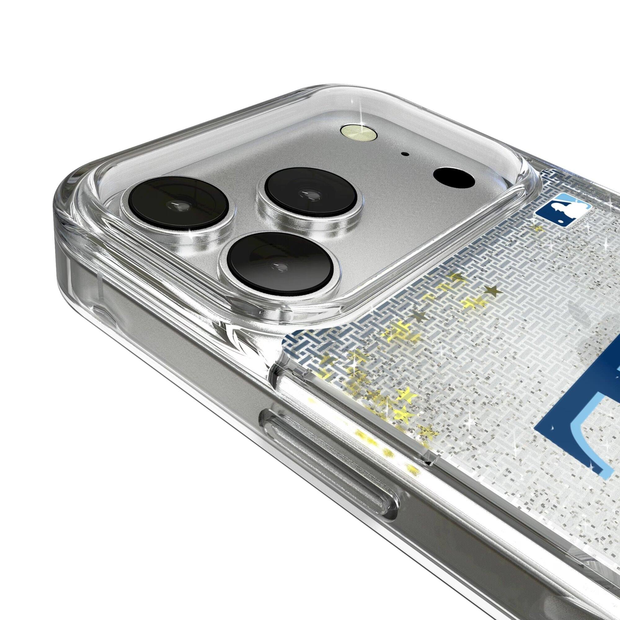 Alt View 2. Keyscaper - Tampa Bay Rays Linen Logo iPhone Glitter Case - 13 Pro - Multicolor.