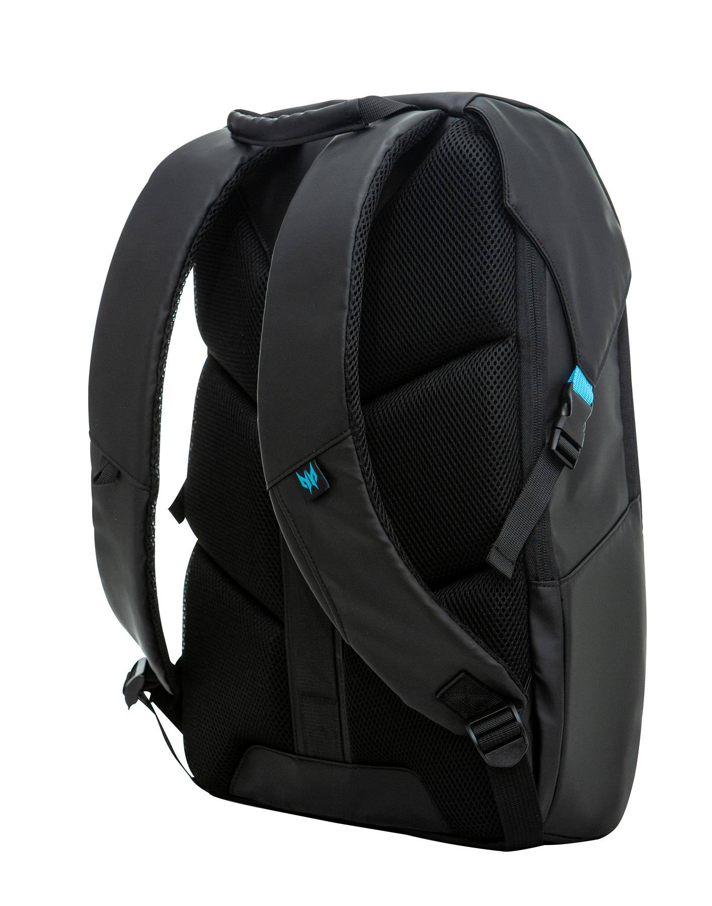 Alt View 2. Acer - Predator Lite Backpack Fits 15.6" Laptops 1680D Ballistic Polyester Mesh Adjustable Straps Water-Resistant Zippers - Black.