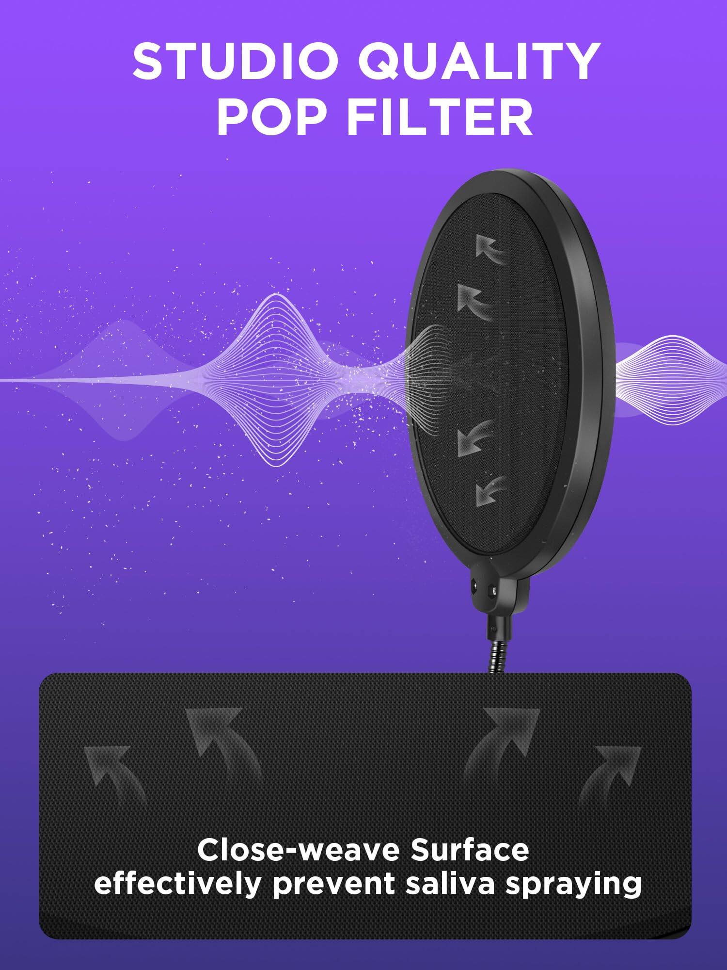 STUDIO QUALITY POP FILTER

Close-weave Surface effectively prevent saliva spraying