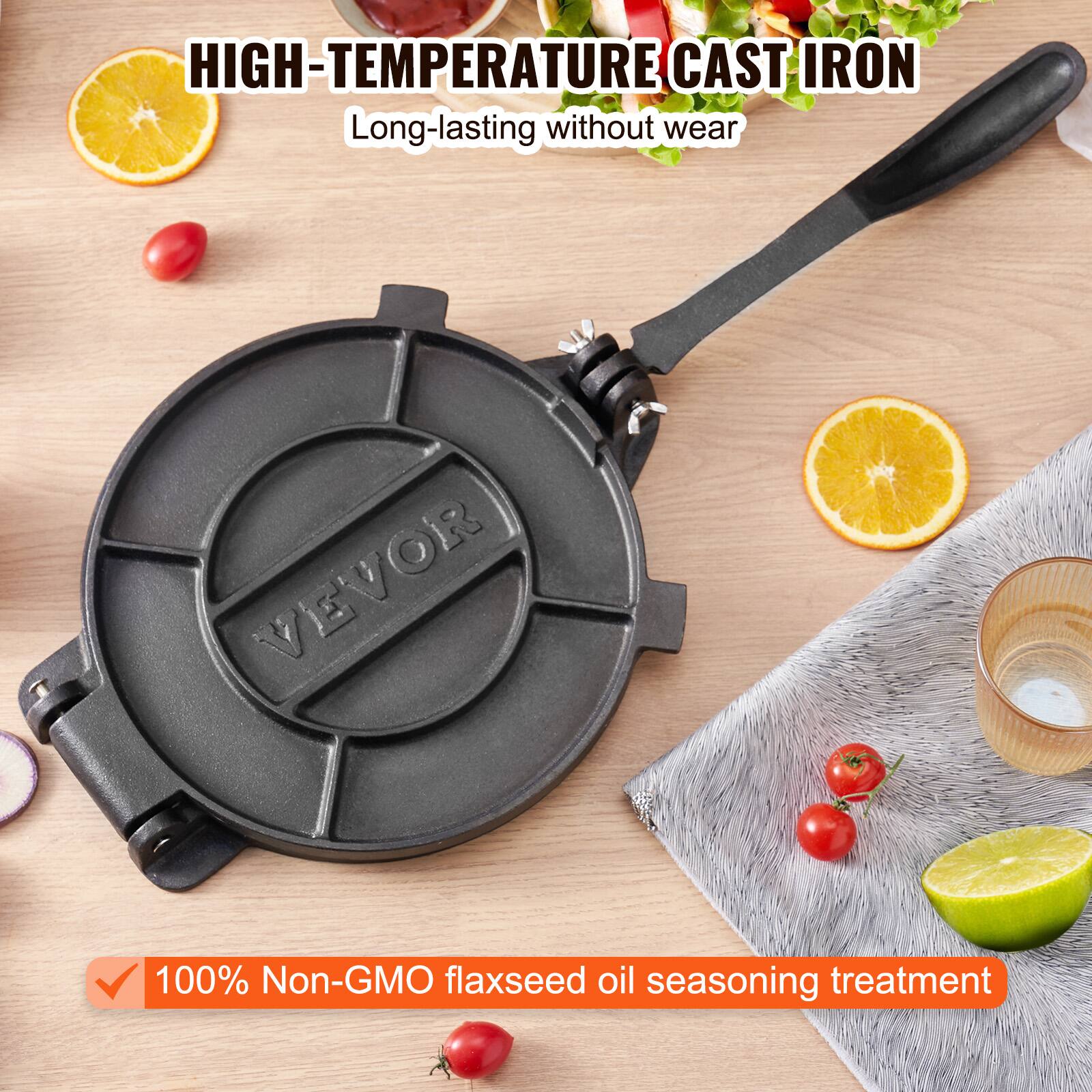 HIGH-TEMPERATURE CAST IRON  
Long-lasting without wear  

100% Non-GMO flaxseed oil seasoning treatment