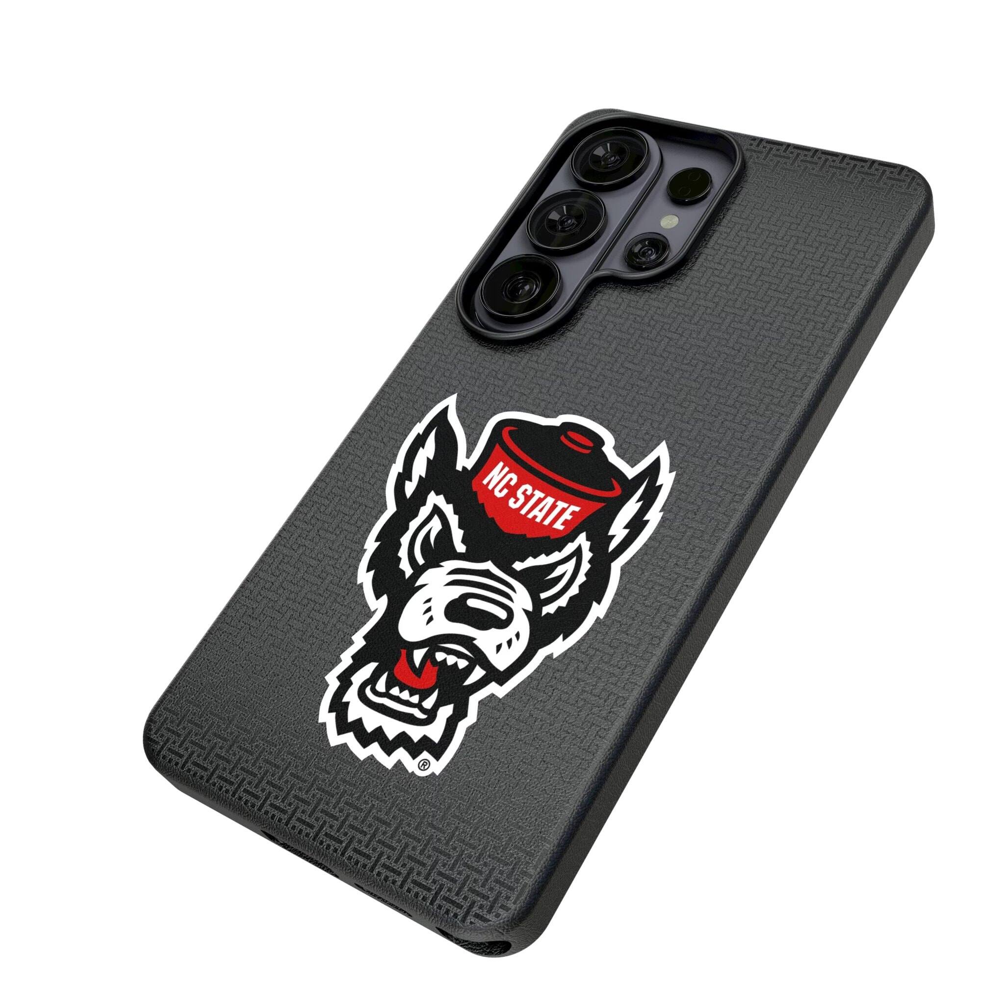 Alt View 1. Keyscaper - NC State Wolfpack Linen Galaxy Magnetic Bump Case - S25 Ultra - Black.