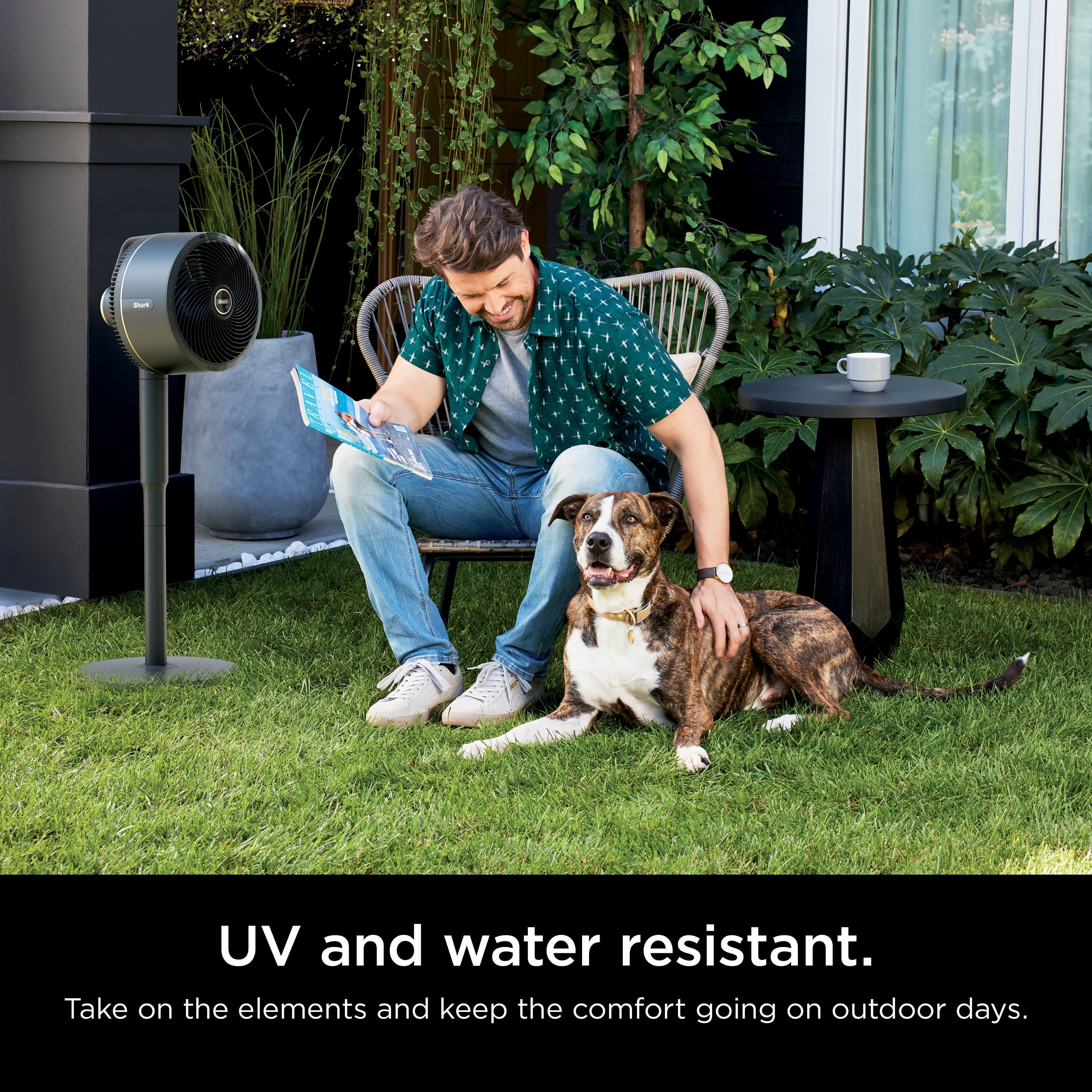 UV and water resistant. Take on the elements and keep the comfort going on outdoor days.